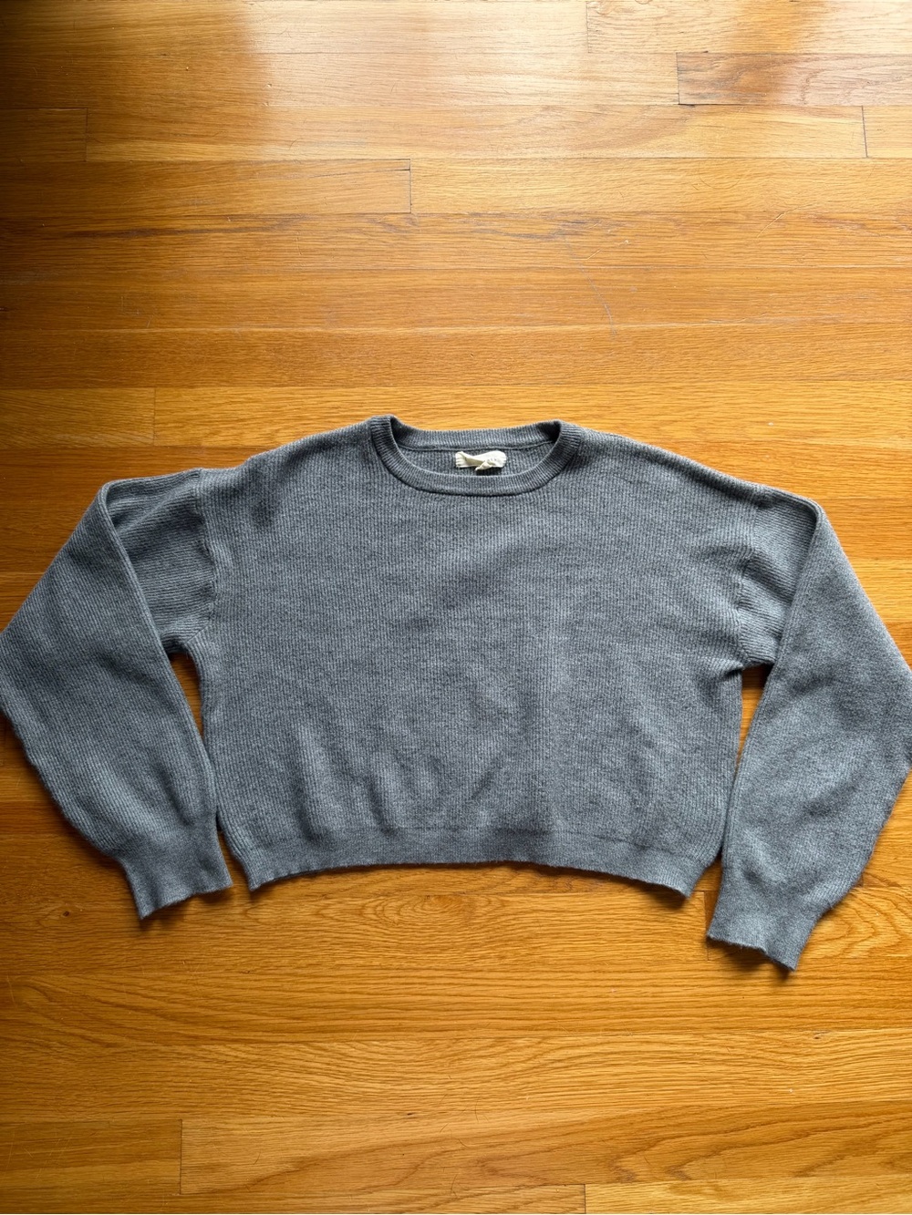 LA Hearts Gray Cropped Knit Sweater - Size Small